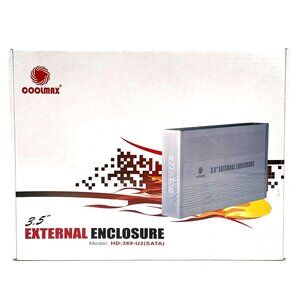 Coolmax 3.5 External Enclosure HD-389-U2(SATA) Aluminum USB 2.0 Plug Play PC/Mac